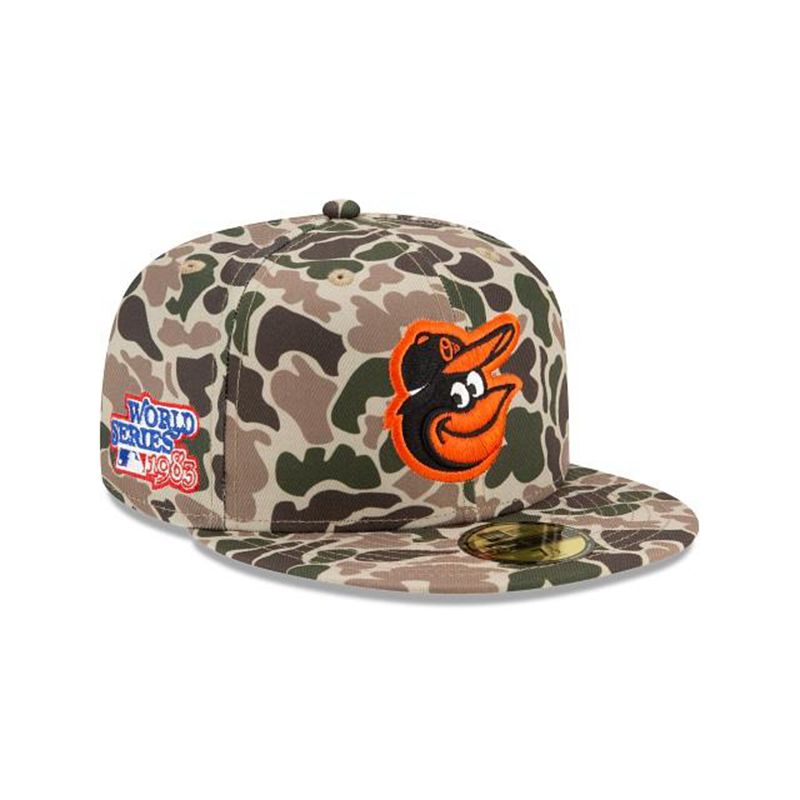 MLB Baltimore Orioles Duck Camo 59Fifty Fitted (HIB9359) - Green New Era Caps